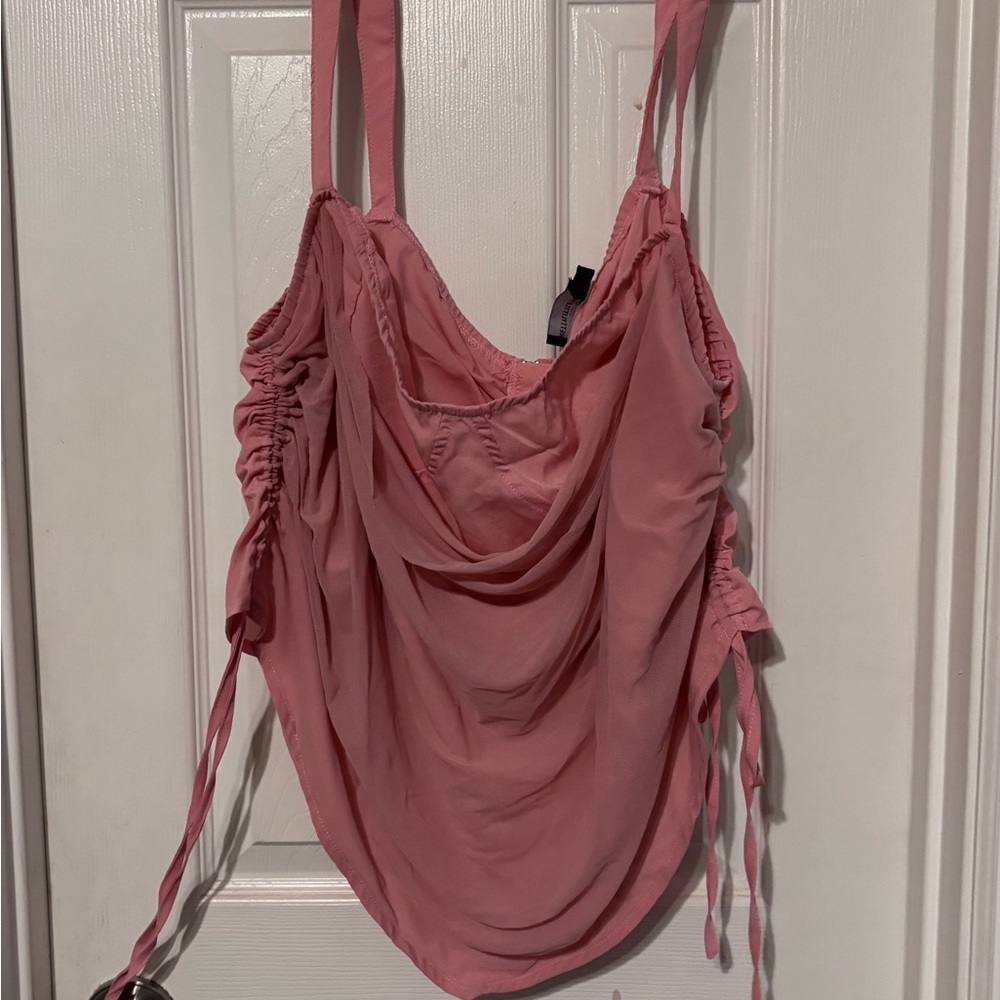 PrettyLittleThing pink Sleeveless crop Top